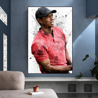 Tiger woods Golf Champion Canvas Wall Art-GraffitiWallArt