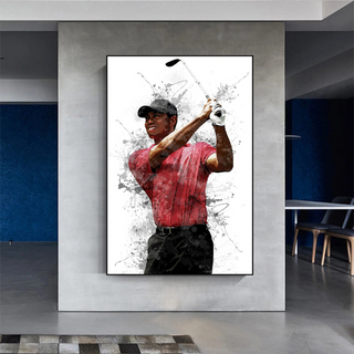 Tiger woods Golf Champion Canvas Wall Art-GraffitiWallArt