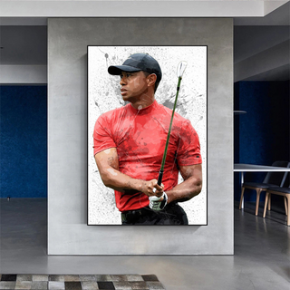 Tiger woods Golf Champion Canvas Wall Art-GraffitiWallArt