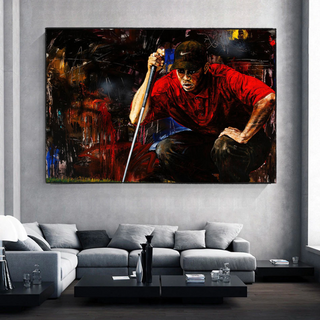 Tiger woods Golf Champion Canvas Wall Art-GraffitiWallArt