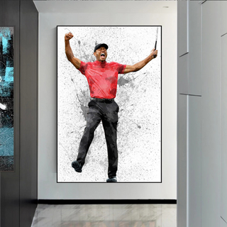 Tiger woods Golf Champion Canvas Wall Art-GraffitiWallArt