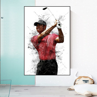 Tiger woods Golf Champion Canvas Wall Art-GraffitiWallArt