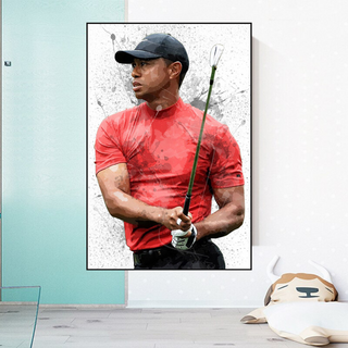 Tiger woods Golf Champion Canvas Wall Art-GraffitiWallArt