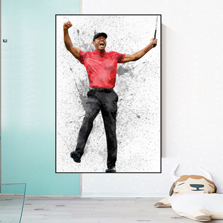 Tiger woods Golf Champion Canvas Wall Art-GraffitiWallArt