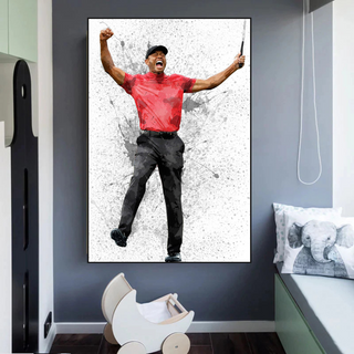 Tiger woods Golf Champion Canvas Wall Art-GraffitiWallArt