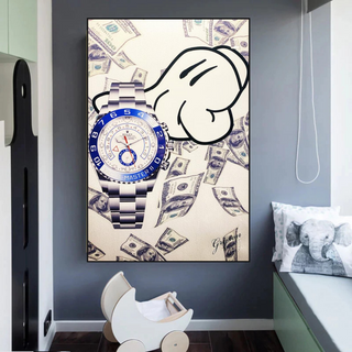 Time is Money Canvas Art: Rolex Timeless Decor-GraffitiWallArt