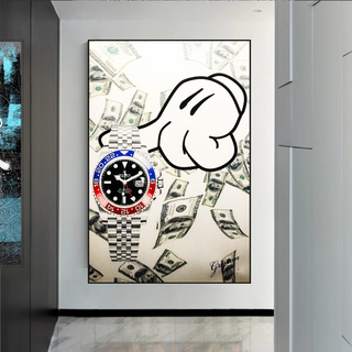 Time is Money Canvas Art: Rolex Timeless Inspiration-GraffitiWallArt