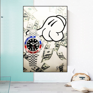 Time is Money Canvas Art: Rolex Timeless Inspiration-GraffitiWallArt