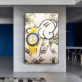 Time is Money Canvas Art: The Perfect Rolex Timepiece-GraffitiWallArt