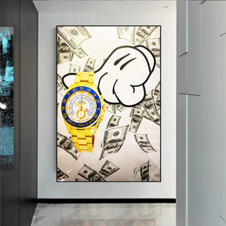 Time is Money Canvas Art: The Perfect Rolex Timepiece-GraffitiWallArt