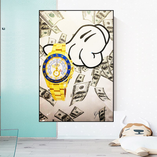 Time is Money Canvas Art: The Perfect Rolex Timepiece-GraffitiWallArt