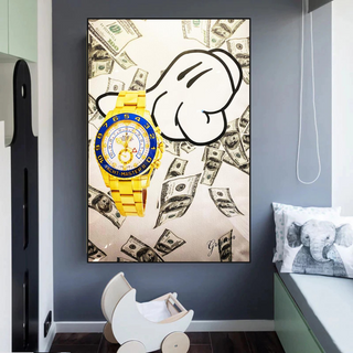 Time is Money Canvas Art: The Perfect Rolex Timepiece-GraffitiWallArt