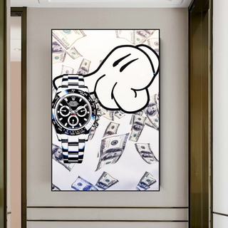 Time is Money Rolex Canvas Wall Art-GraffitiWallArt