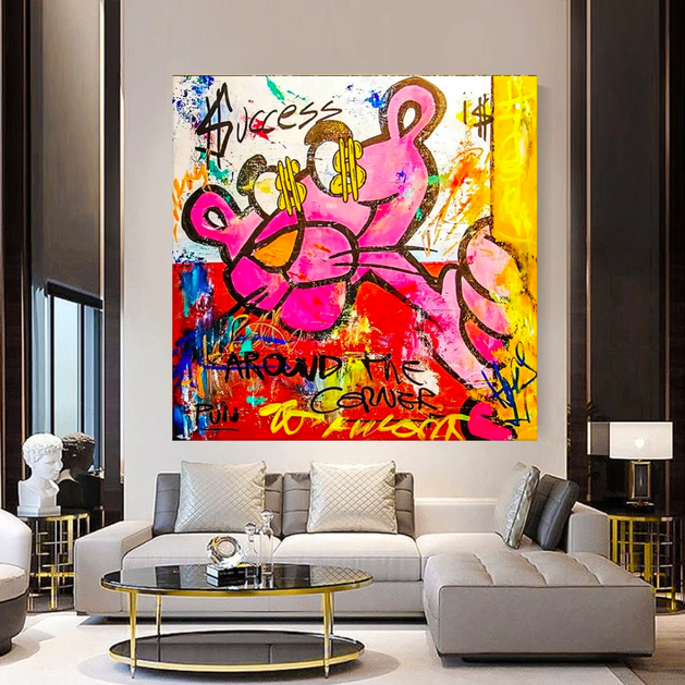 Timeless and Vibrant - Pink Panther Poster Print-GraffitiWallArt