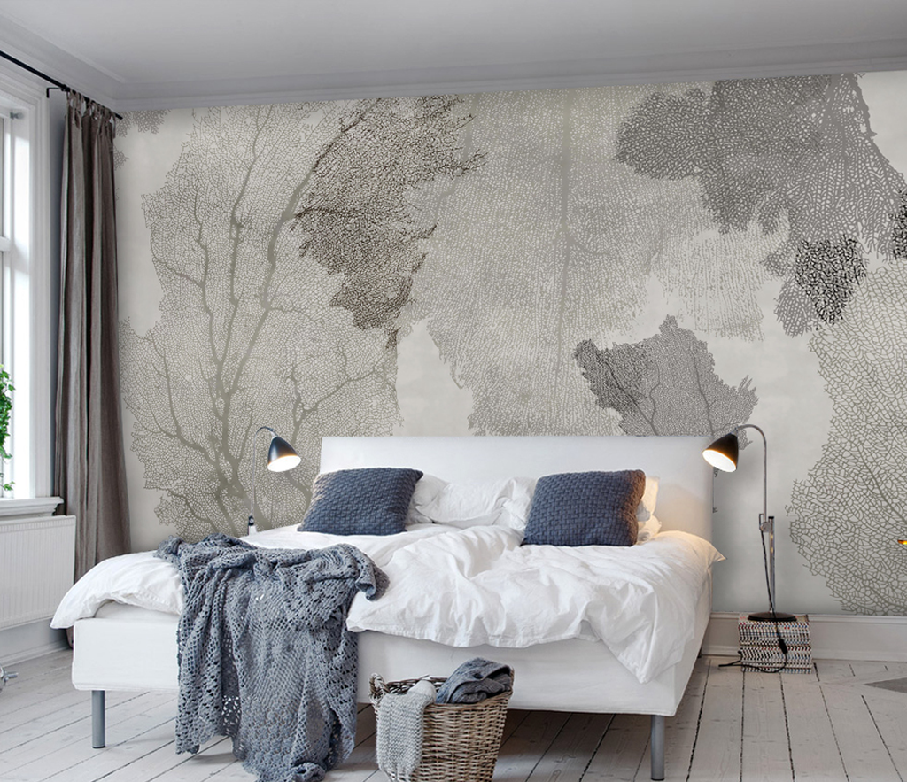 Trace Textured: Tree Wallpaper Murals for Unique Décor-GraffitiWallArt