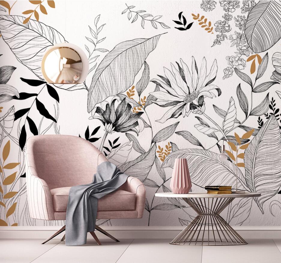Tropical Rainforest Plants Wallpaper for Home Wall Decor-GraffitiWallArt