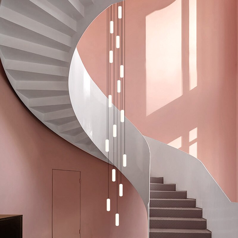 Tubes: Staircase Chandelier - Exquisite Lighting Solution-GraffitiWallArt