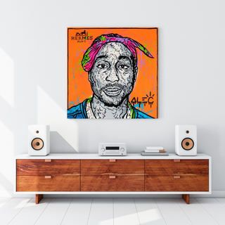 TuPac Graffiti Canvas Wall Art - Gift for Music Lovers-GraffitiWallArt