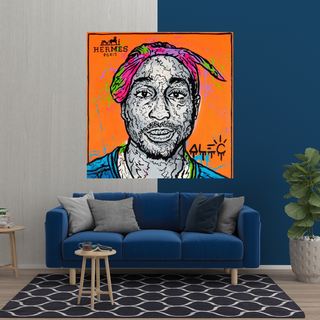 TuPac Graffiti Canvas Wall Art - Gift for Music Lovers-GraffitiWallArt