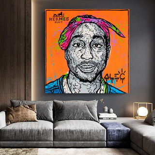 TuPac Graffiti Canvas Wall Art - Gift for Music Lovers-GraffitiWallArt