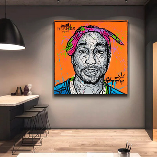 TuPac Graffiti Canvas Wall Art - Gift for Music Lovers-GraffitiWallArt