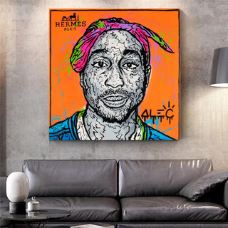 TuPac Graffiti Canvas Wall Art - Gift for Music Lovers-GraffitiWallArt