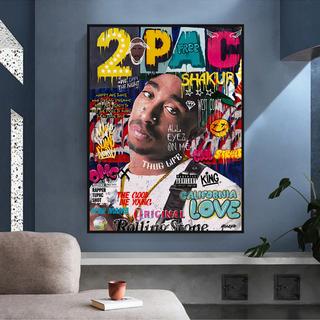 TuPac Singer Rapper Canvas Wall Art-GraffitiWallArt