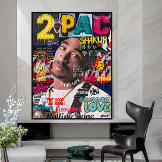 TuPac Singer Rapper Canvas Wall Art-GraffitiWallArt