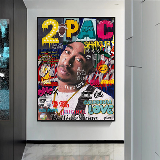 TuPac Singer Rapper Canvas Wall Art-GraffitiWallArt