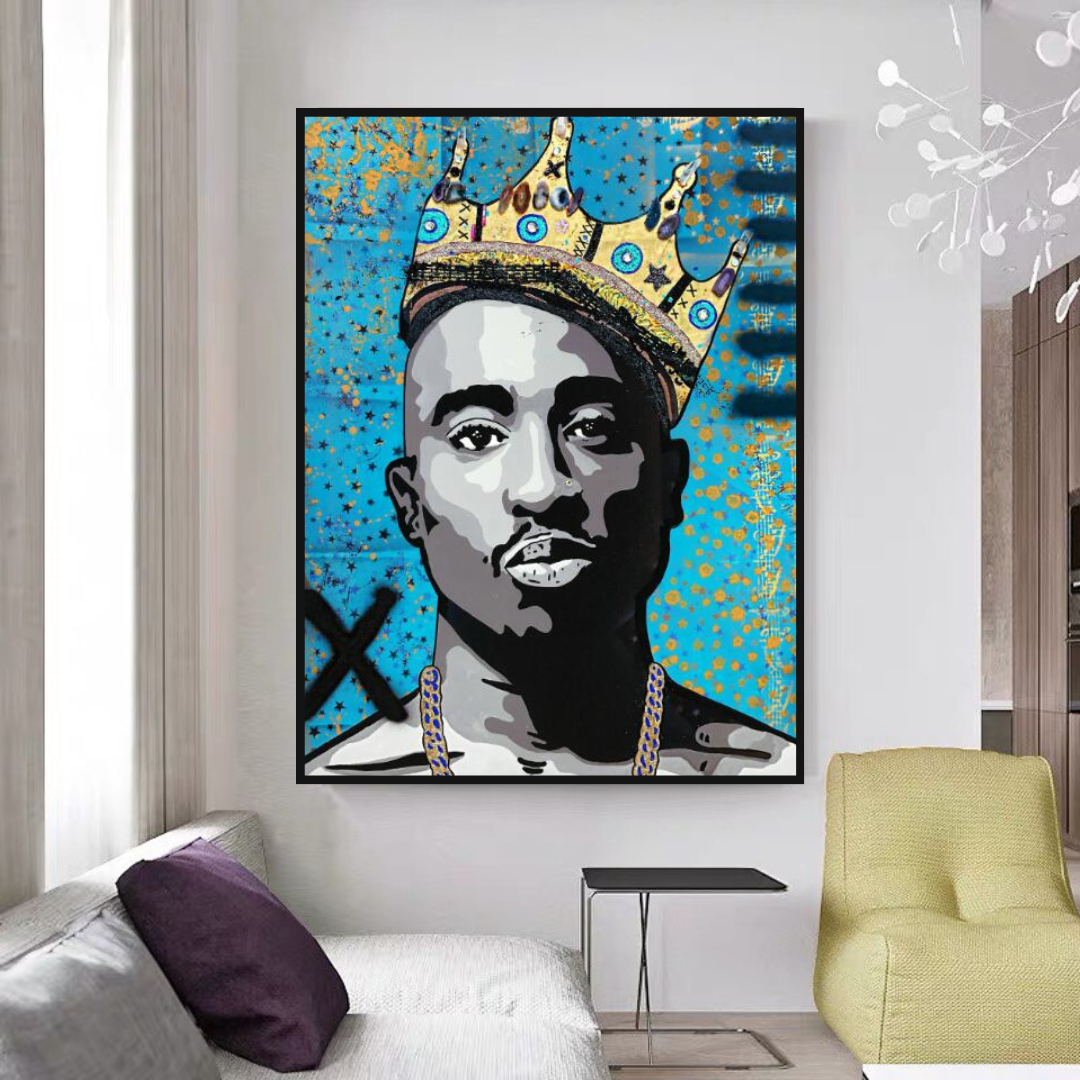 TuPac Singers Canvas Wall Art-GraffitiWallArt