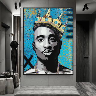 TuPac Singers Canvas Wall Art-GraffitiWallArt