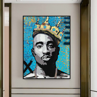 TuPac Singers Canvas Wall Art-GraffitiWallArt