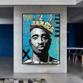 TuPac Singers Canvas Wall Art-GraffitiWallArt