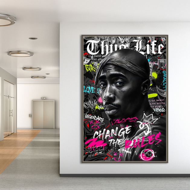 TuPac Thug Life Canvas Wall Art - Authentic and Bold-GraffitiWallArt