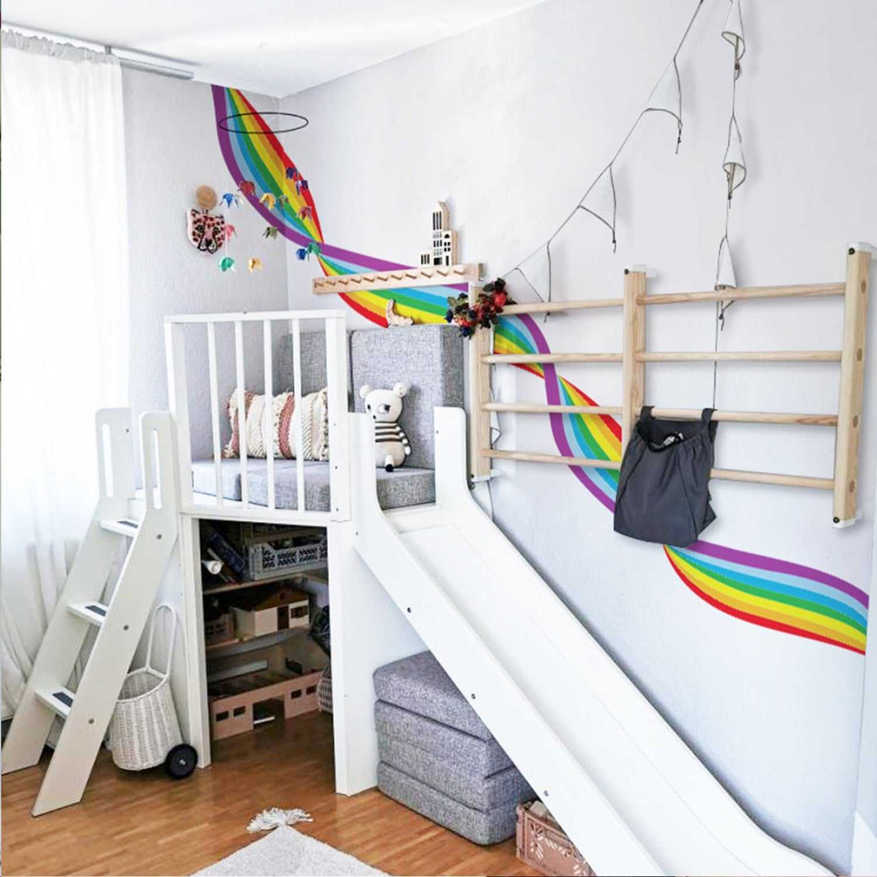 Twisted Rainbow Wall Decal - Kids Room Decor-GraffitiWallArt