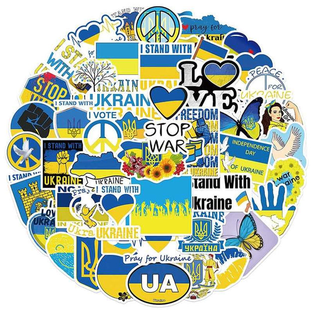 Ukraine Peace Sticker Pack - Famous Blue Yellow Waterproof Bundle-GraffitiWallArt