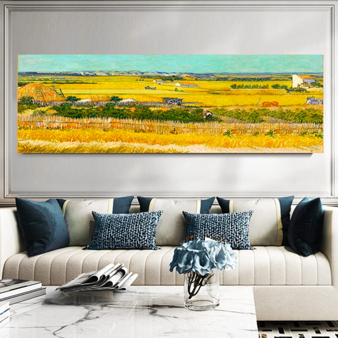 Van Gogh Impressionist Fields Canvas Wall Art-GraffitiWallArt