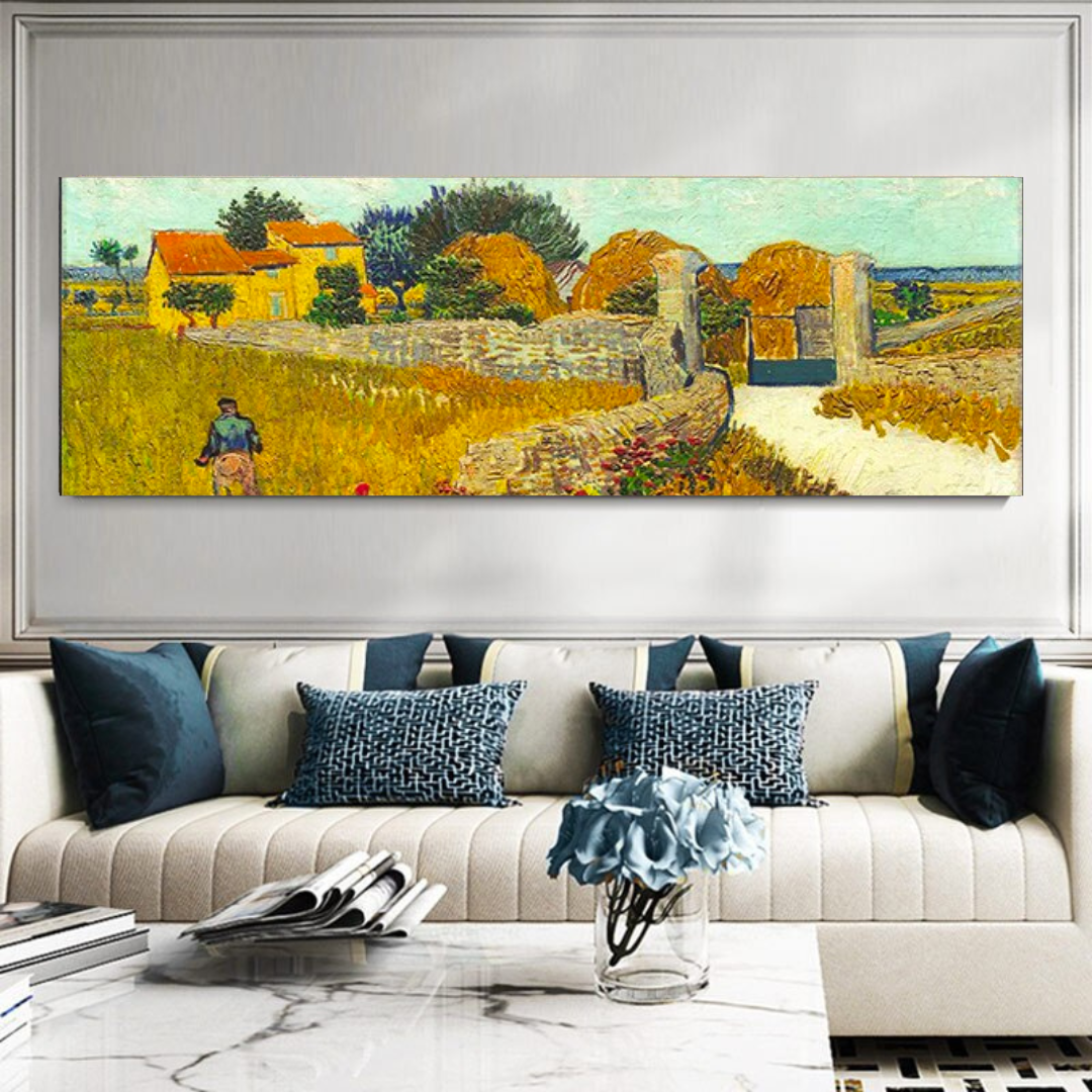 Van Gogh Impressionist Village Life Canvas Wall Art-GraffitiWallArt