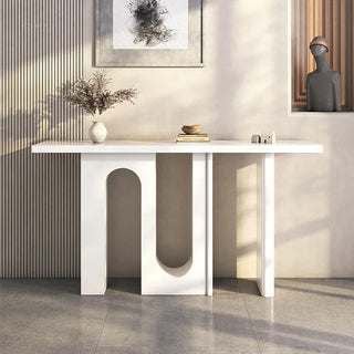 Table console simple en bois massif en forme de U