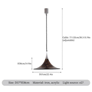 Suspension LED moderne en forme de corne – Finition élégante en fer 