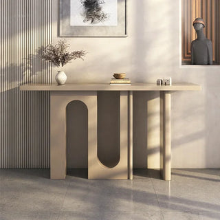 Table console simple en bois massif en forme de U