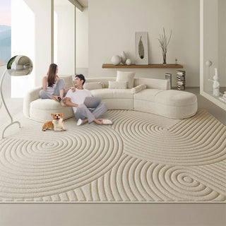 Linear Ripples 3D Diatom Silk Rugs for Living Room