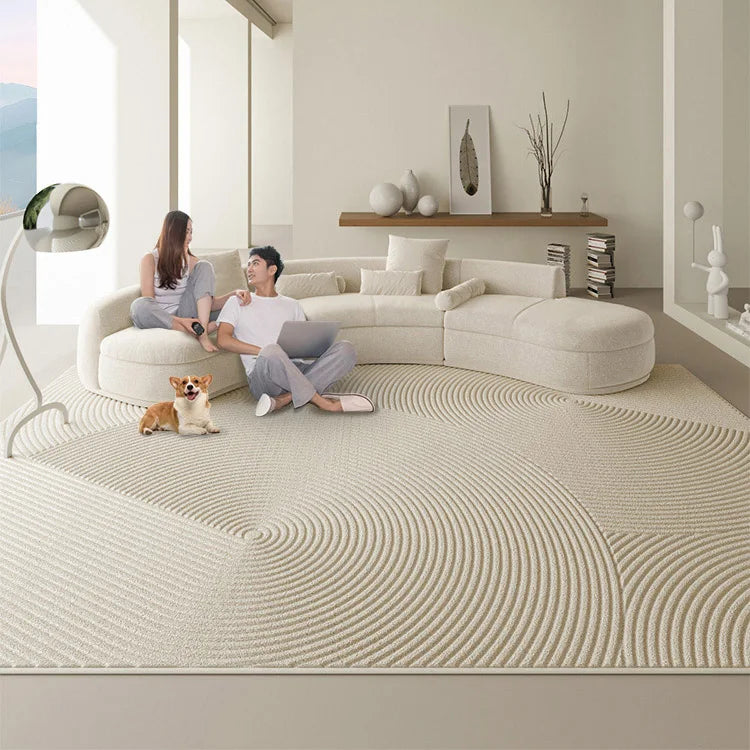 Tapis en soie de diatomée 3D Circle Dunes pour le salon