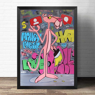 Vibrant Pink Panther - Modern Wall Decor-GraffitiWallArt