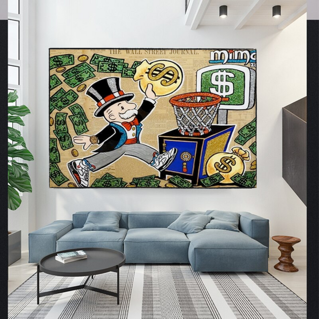 Vintage Alec Monopoly and Richie Canvas Wall Art-GraffitiWallArt