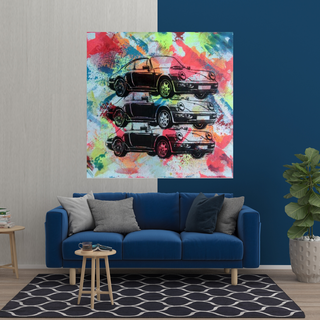 Vintage Cars Graffiti Canvas Wall Art-GraffitiWallArt