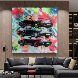 Vintage Cars Graffiti Canvas Wall Art-GraffitiWallArt