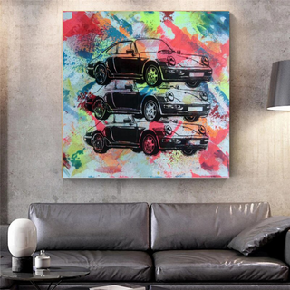 Vintage Cars Graffiti Canvas Wall Art-GraffitiWallArt