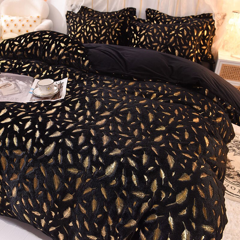 Warm AutumnWinter Milk Velvet Bedding Collection-GraffitiWallArt