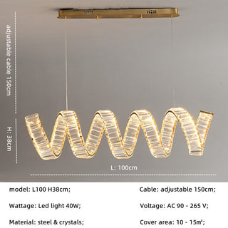 Wave Crystal Pendant Light: Enhance Your Space-GraffitiWallArt